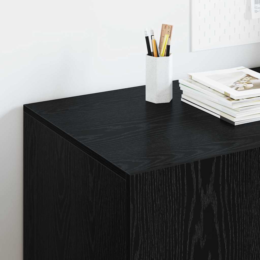 Schreibtisch Schwarz Eichen-Optik Holzwerkstoff