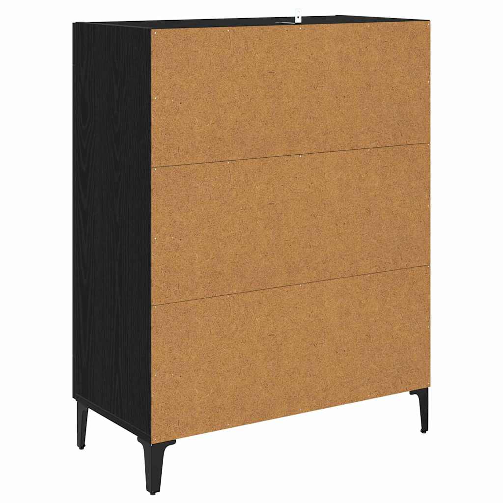 Sideboard Schwarz Eichen-Optik 69,5 x 34 x 90 cm Holzwerkstoff
