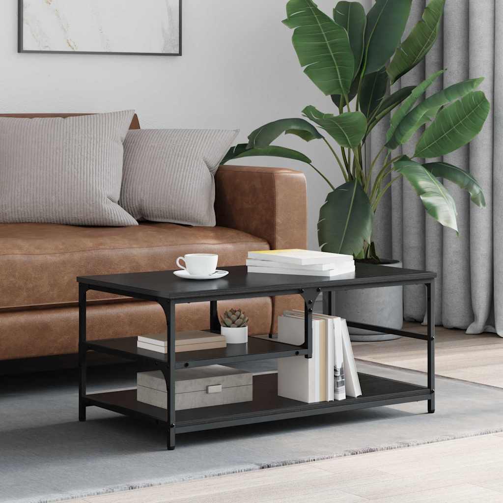 Couchtisch Schwarz Eichen-Optik 90 x 49 x 40 cm Holzwerkstoff