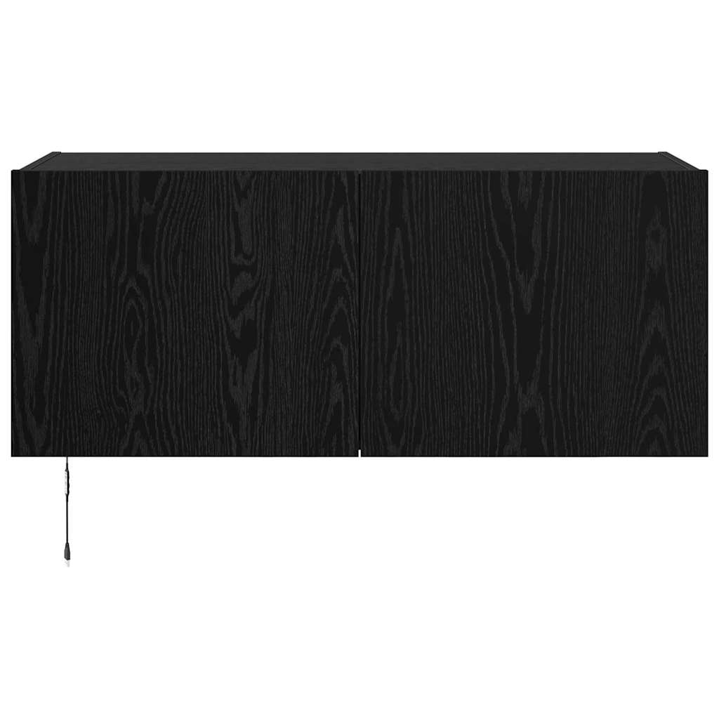 TV-Wandschrank Schwarz Eichen-Optik Holzwerkstoff