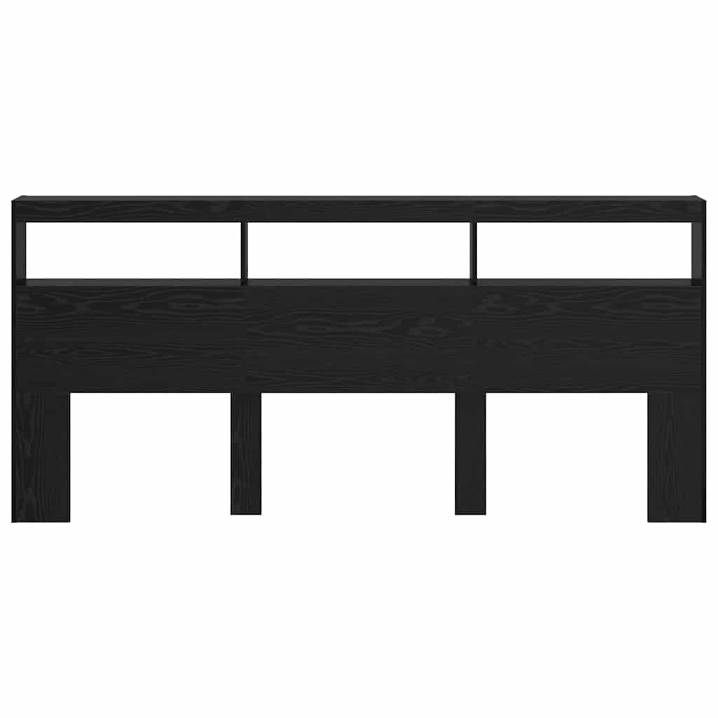 Kopfteil Schwarz Eichen-Optik Holzwerkstoff
