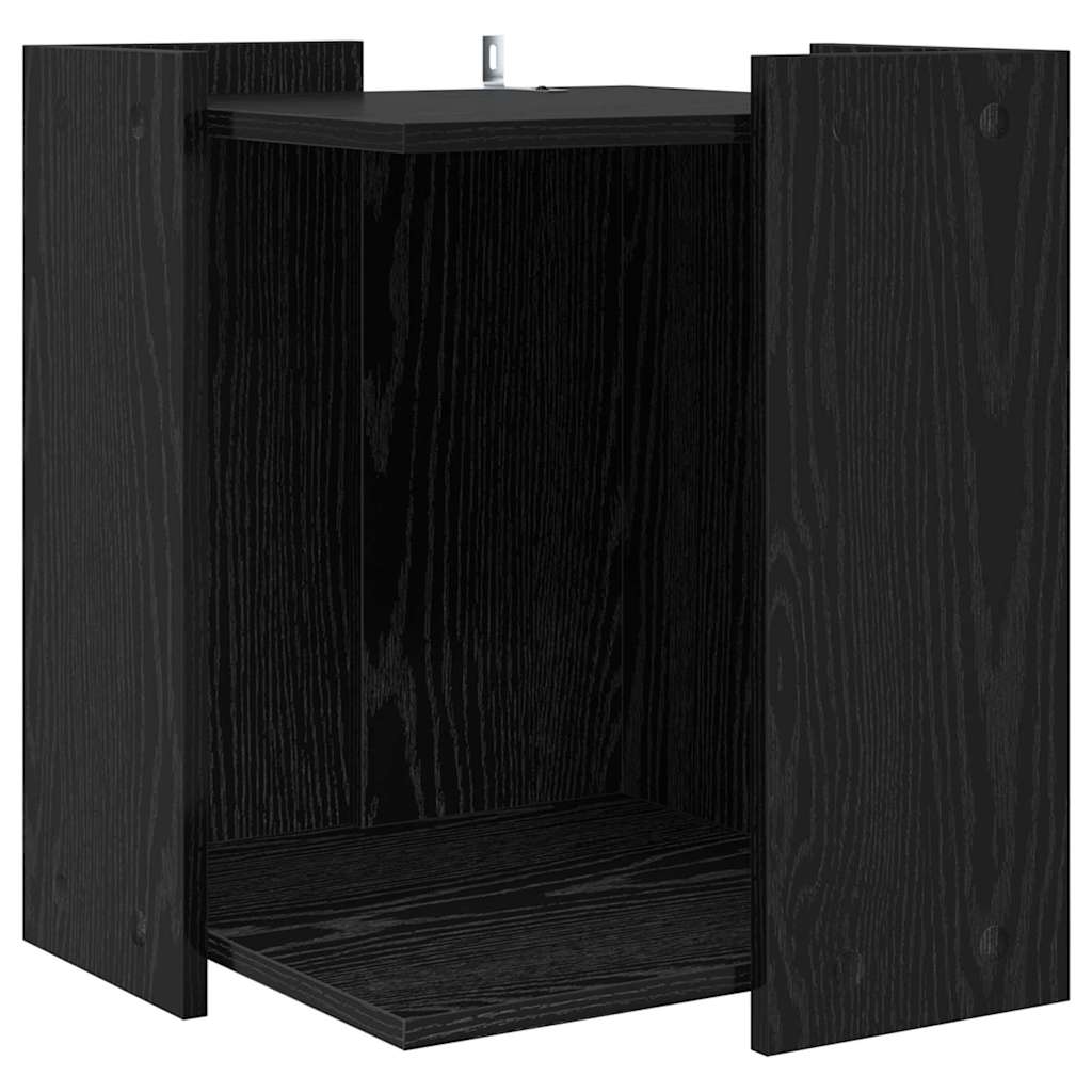 Katzenstreu Box Umzäunung Schwarz Eichen-Optik 42 x 42 x 51 cm