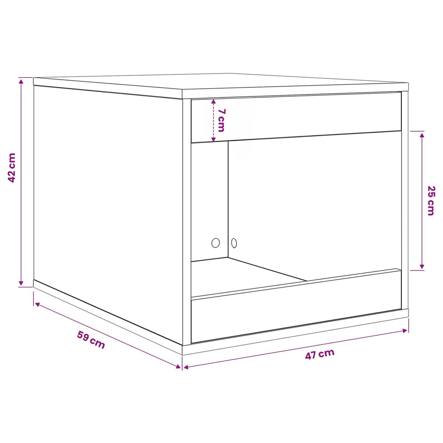 Katzenstreu Box Umzäunung Schwarz Eichen-Optik 47 x 59 x 42 cm