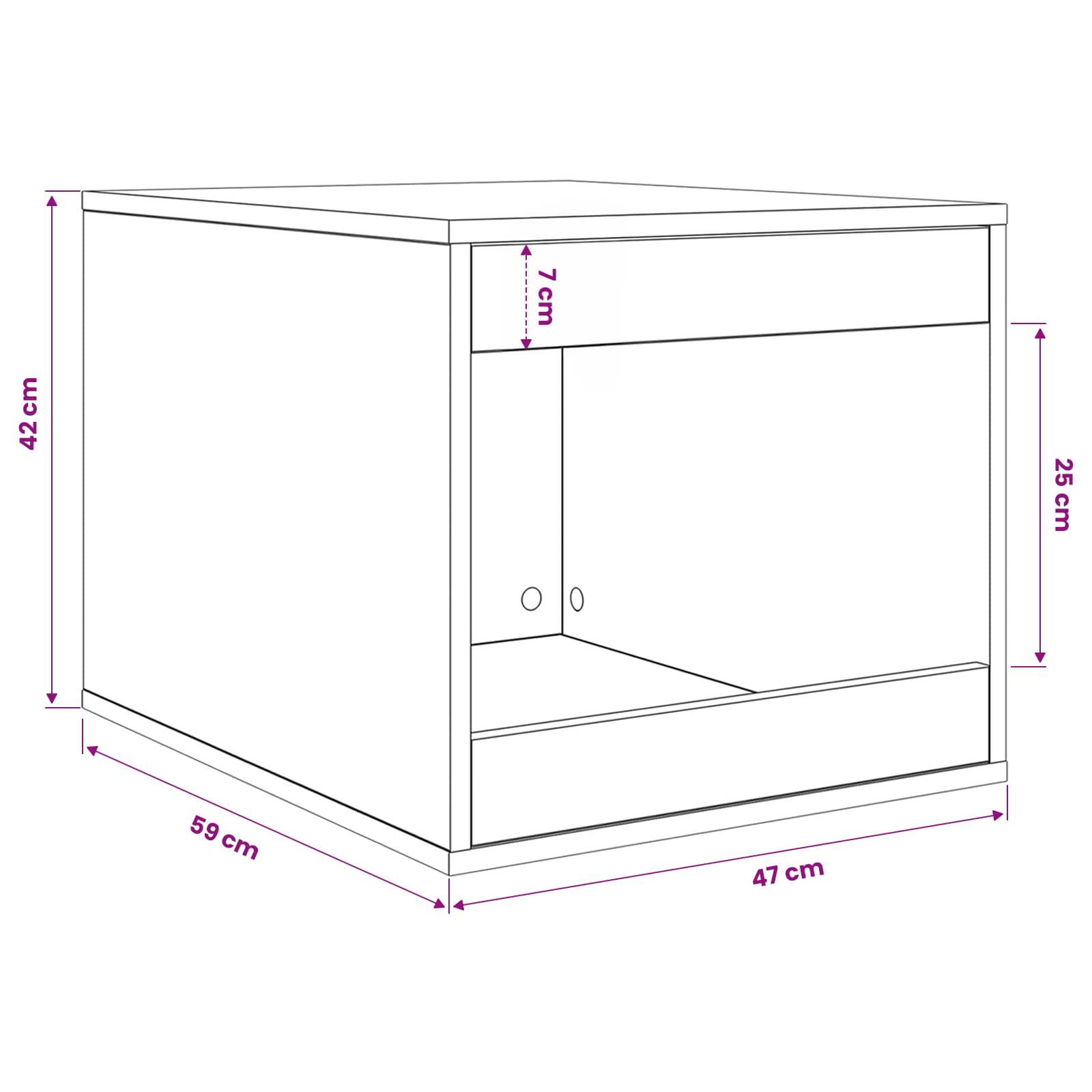 Katzenstreu Box Umzäunung Schwarz Eichen-Optik 47 x 59 x 42 cm