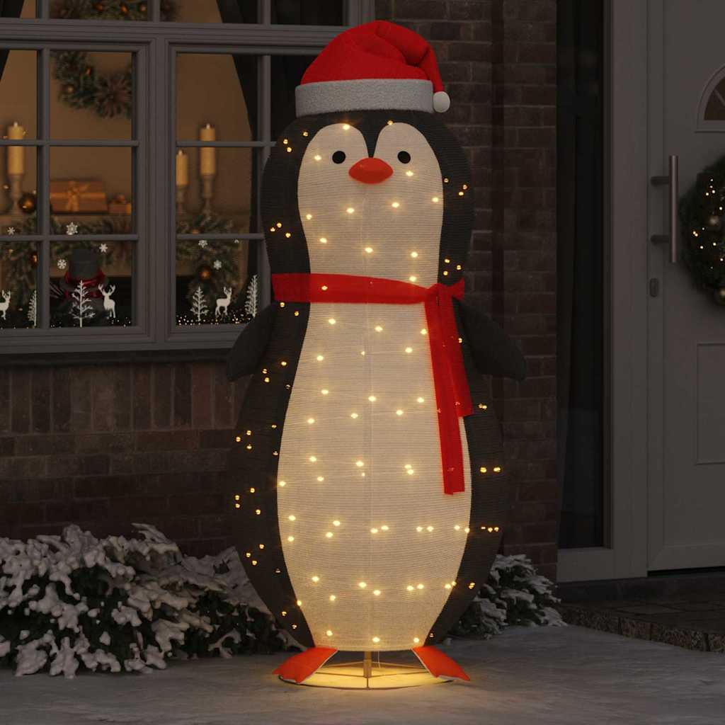 Schnee-Pinguin Figur mit 600 LEDs Warmes Weiß 78 x 178 cm Stoff