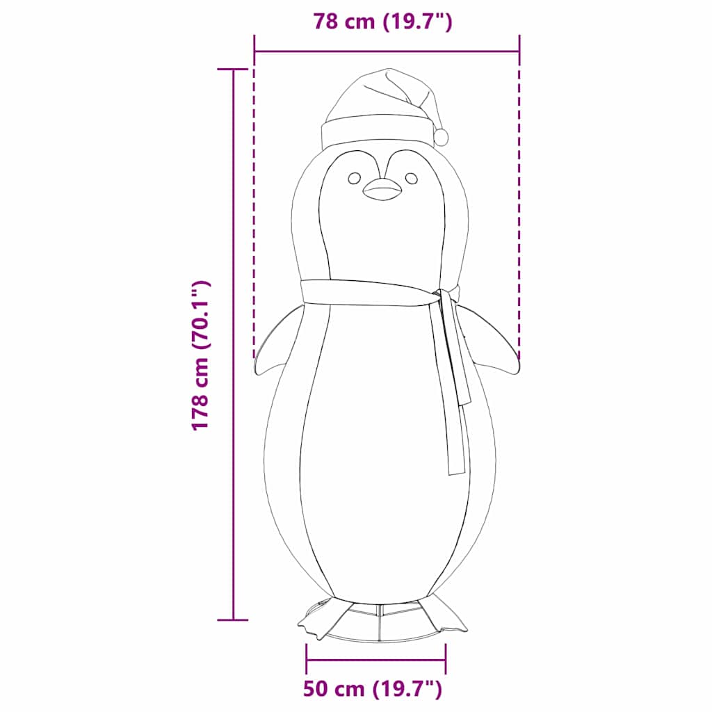 Schnee-Pinguin Figur mit 600 LEDs Warmes Weiß 78 x 178 cm Stoff