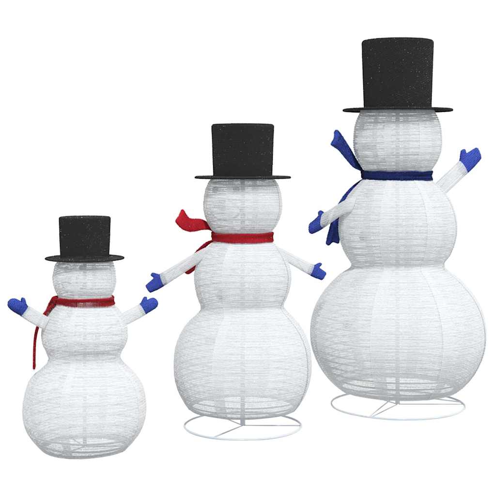 Weihnachts-Schneemann Familie 3 stk. Warmes Weiß 55 x 122 cm