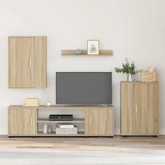 4-teilige TV-Schrank Set Sonoma-Eiche Holzwerkstoff