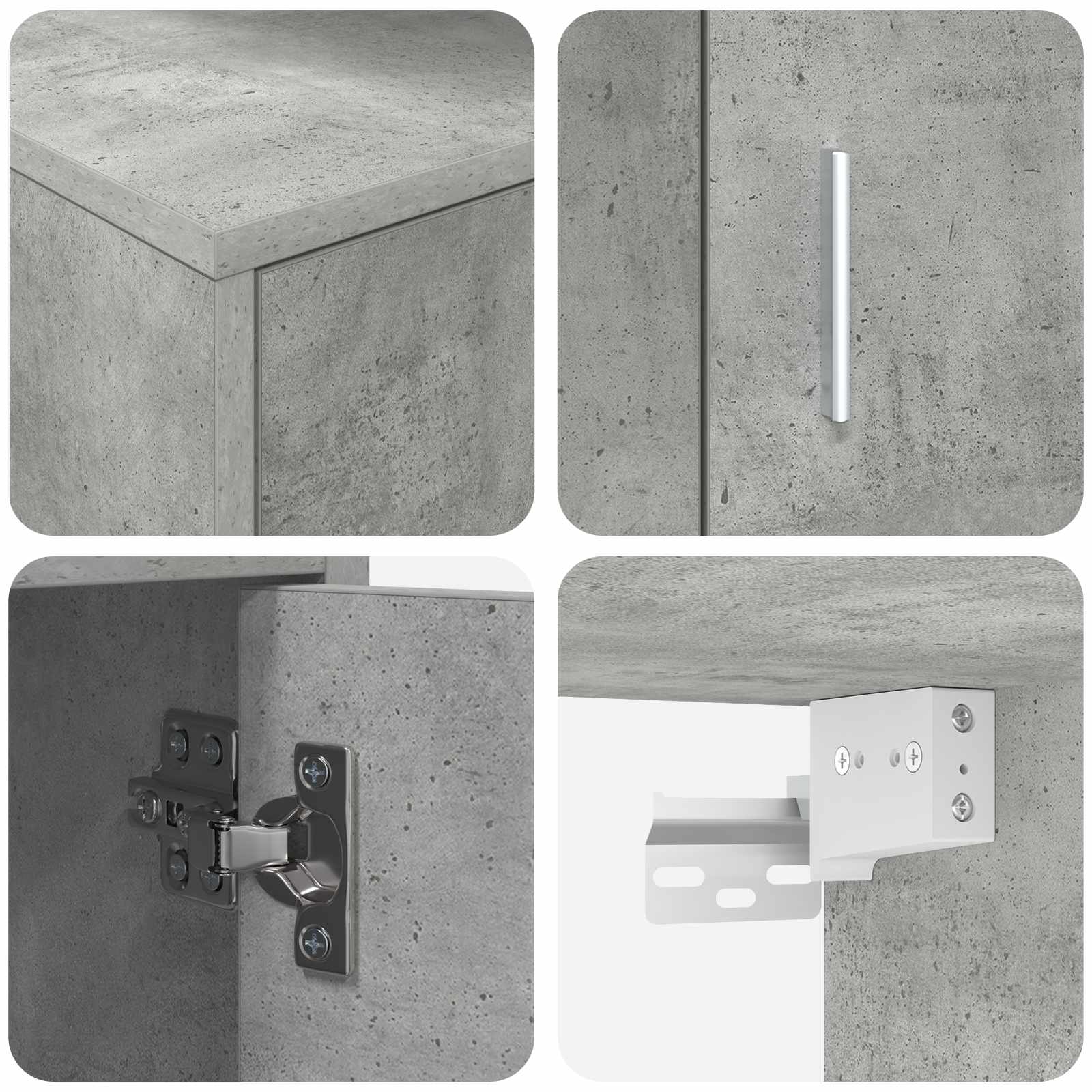 TV-Schrankset Beton Grau Holzwerkstoff