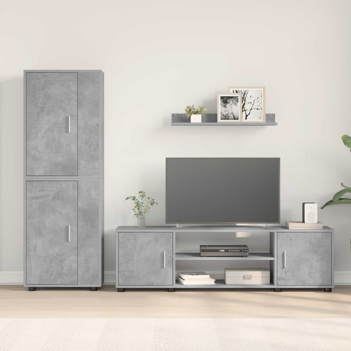 TV-Schrankset Beton Grau Holzwerkstoff
