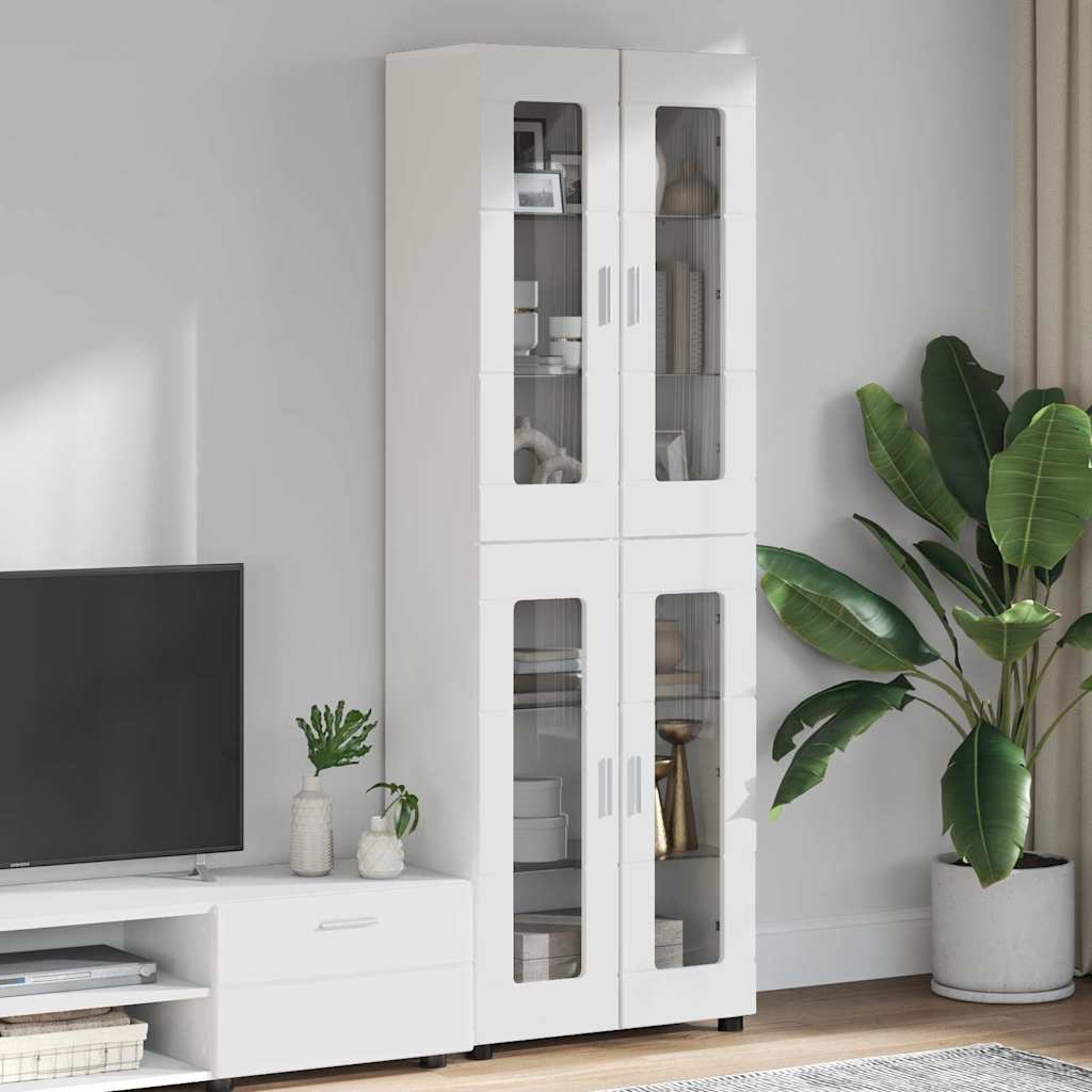 Highboard FLORIN 60 x 35 x 182 cm Weiß Holzwerkstoff