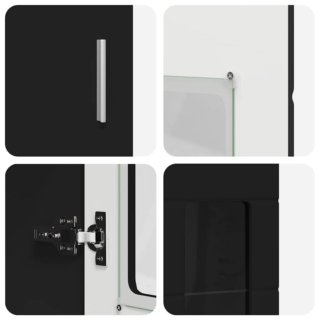 Highboard FLORIN 60 x 35 x 182 cm Schwarz Holzwerkstoff