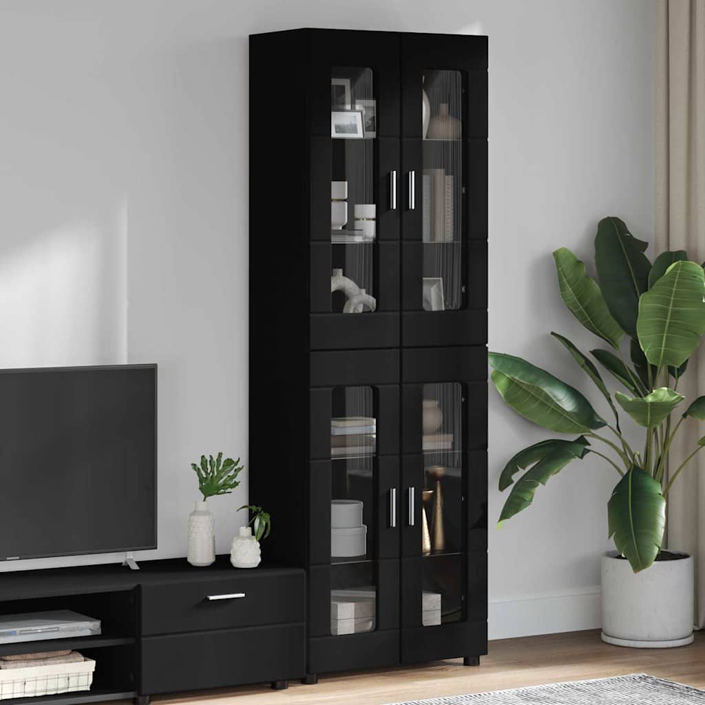 Highboard FLORIN 60 x 35 x 182 cm Schwarz Holzwerkstoff
