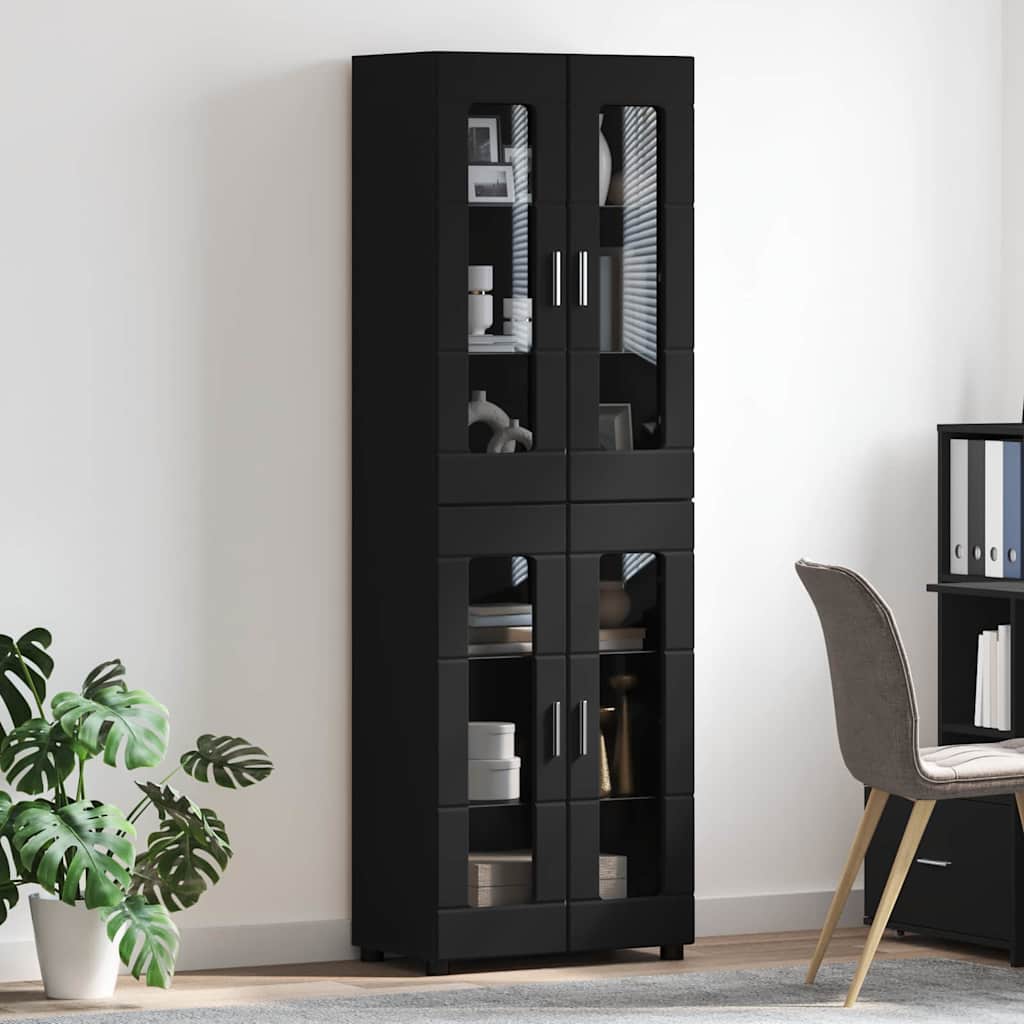 Highboard FLORIN 60 x 35 x 182 cm Schwarz Holzwerkstoff