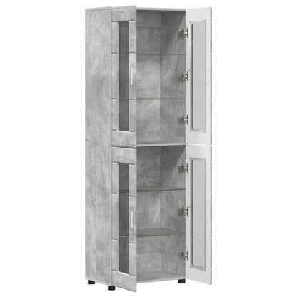 Highboard FLORIN 60 x 35 x 182 cm Betongrau Holzwerkstoff