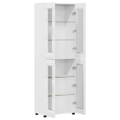 Highboard FLORIN 60 x 35 x 182 cm Hochglanz Weiß Holzwerkstoff