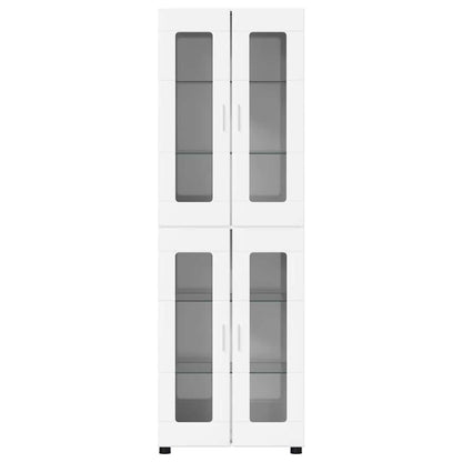 Highboard FLORIN 60 x 35 x 182 cm Hochglanz Weiß Holzwerkstoff