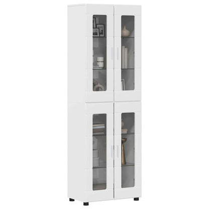 Highboard FLORIN 60 x 35 x 182 cm Hochglanz Weiß Holzwerkstoff