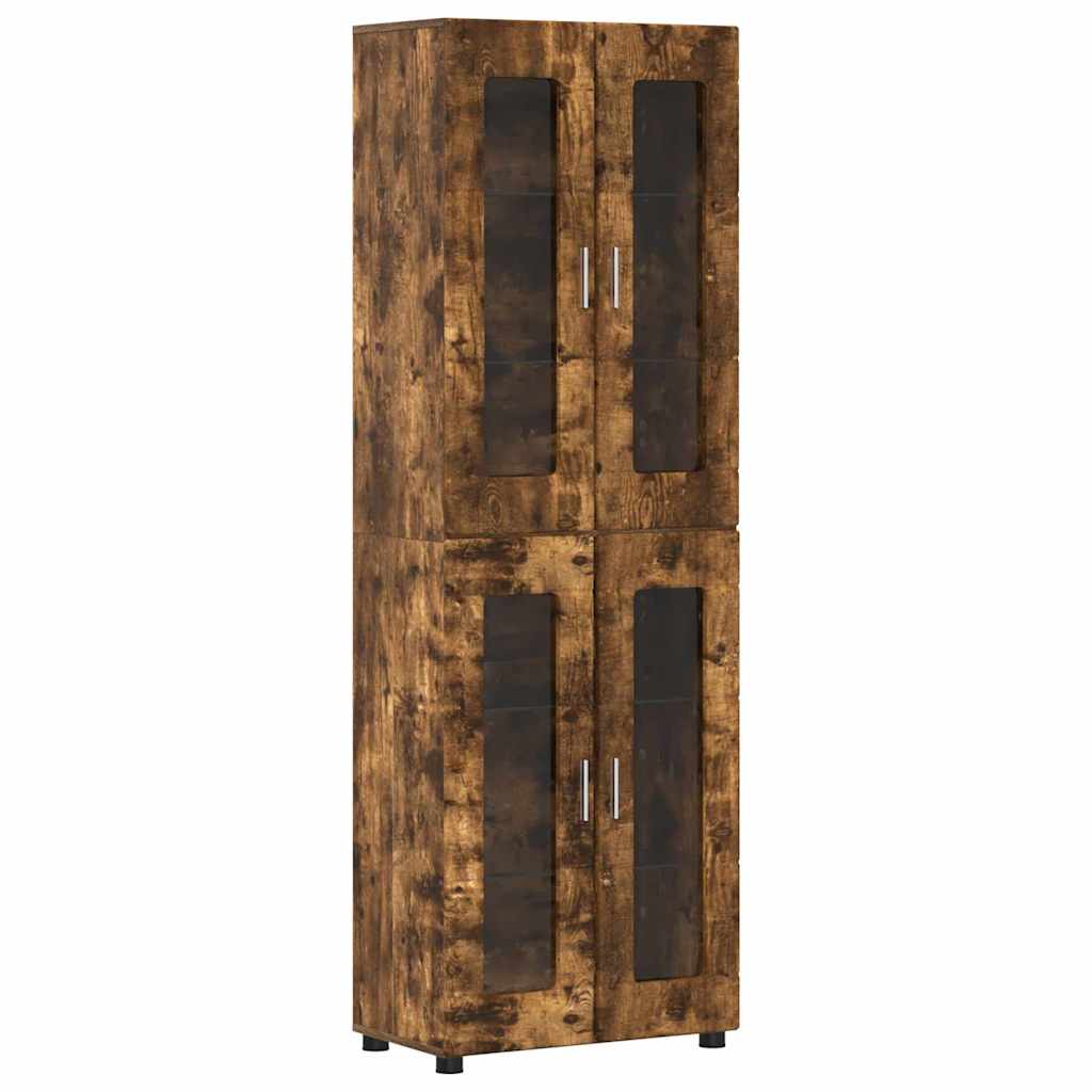 Highboard FLORIN 60 x 35 x 182 cm Geräucherte Eiche