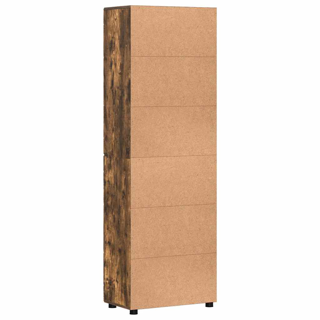 Highboard FLORIN 60 x 35 x 182 cm Geräucherte Eiche