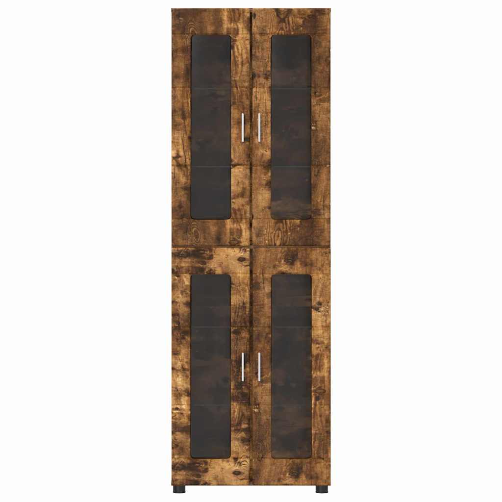Highboard FLORIN 60 x 35 x 182 cm Geräucherte Eiche