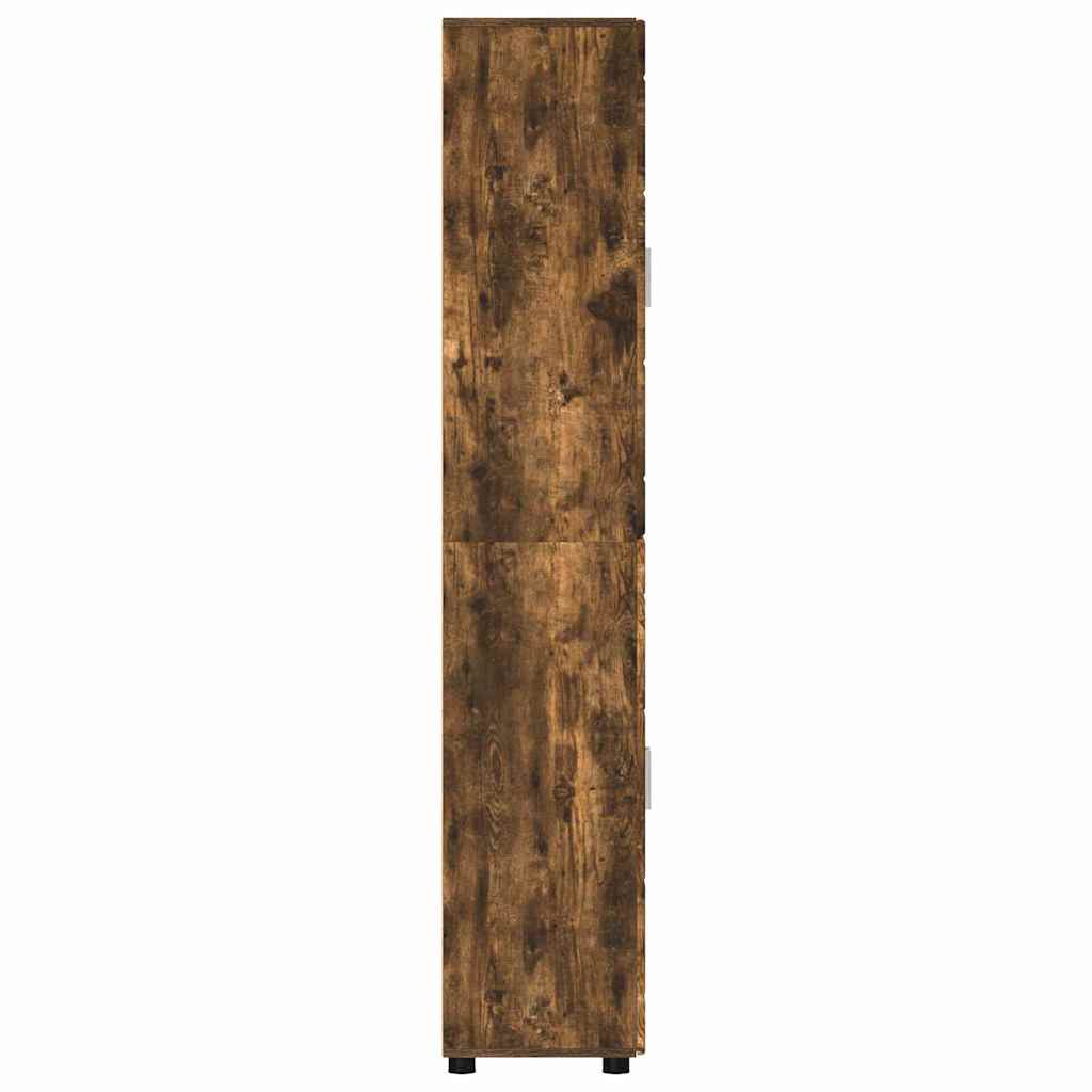 Highboard FLORIN 60 x 35 x 182 cm Geräucherte Eiche
