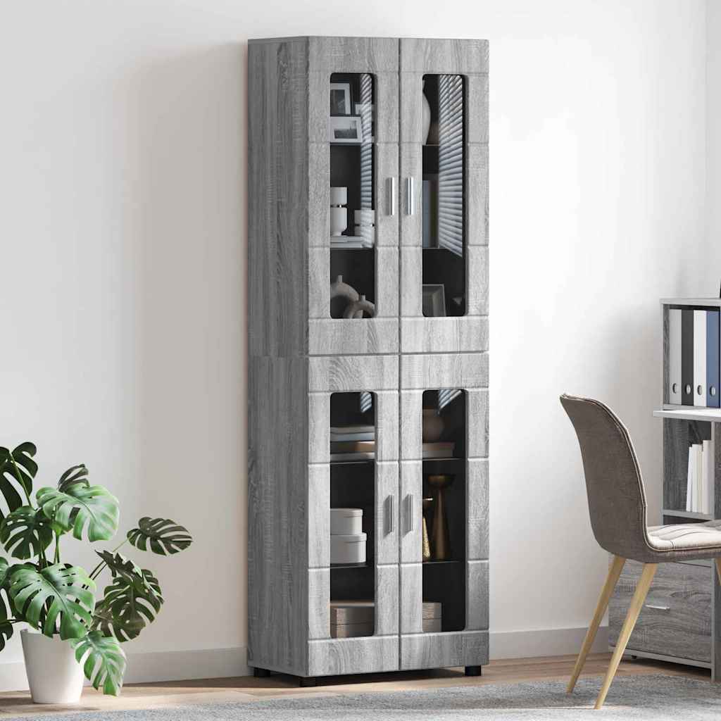 Highboard FLORIN 60 x 35 x 182 cm Graues Sonoma Holzwerkstoff