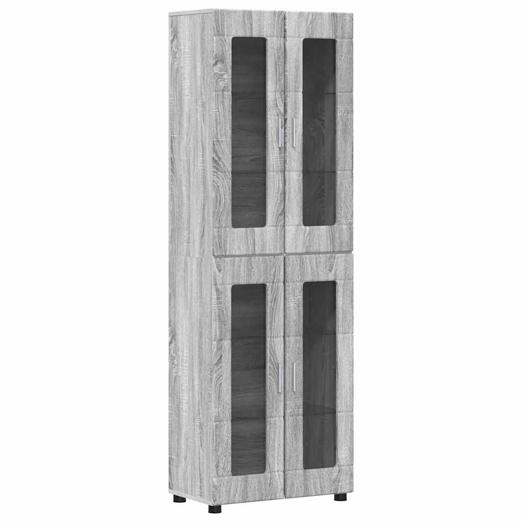Highboard FLORIN 60 x 35 x 182 cm Graues Sonoma Holzwerkstoff