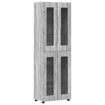Highboard FLORIN 60 x 35 x 182 cm Sonoma-Grau Holzwerkstoff