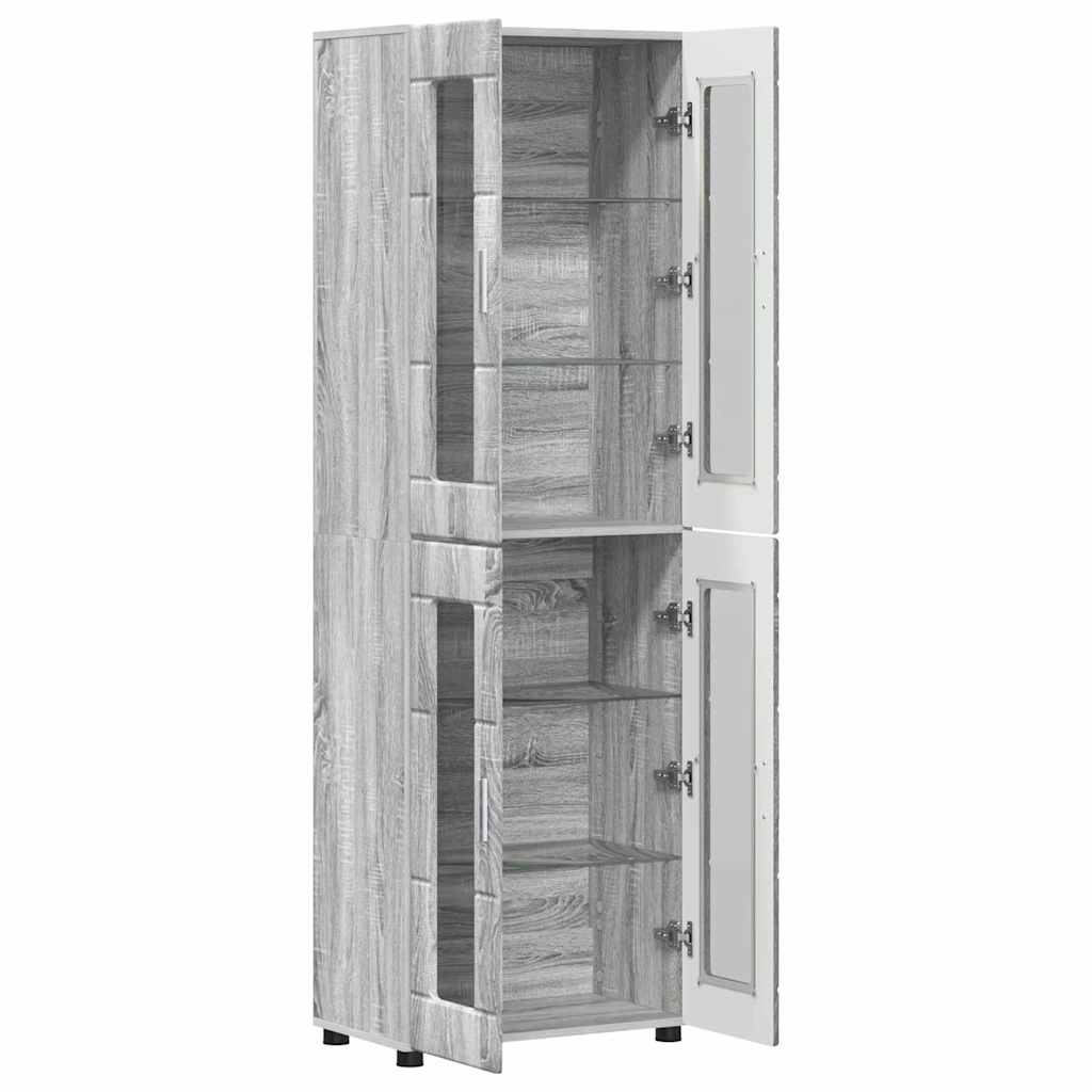 Highboard FLORIN 60 x 35 x 182 cm Graues Sonoma Holzwerkstoff
