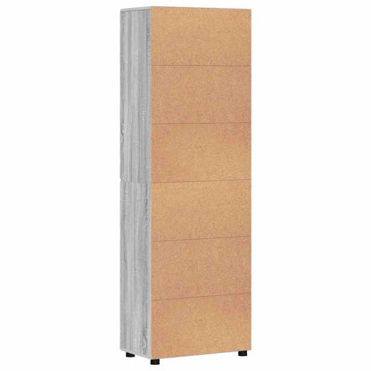 Highboard FLORIN 60 x 35 x 182 cm Sonoma-Grau Holzwerkstoff