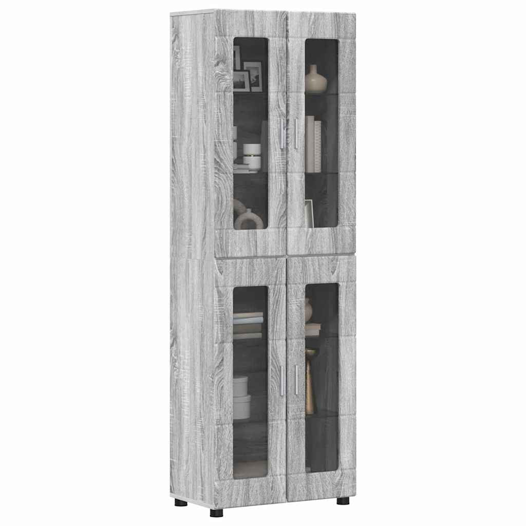 Highboard FLORIN 60 x 35 x 182 cm Graues Sonoma Holzwerkstoff