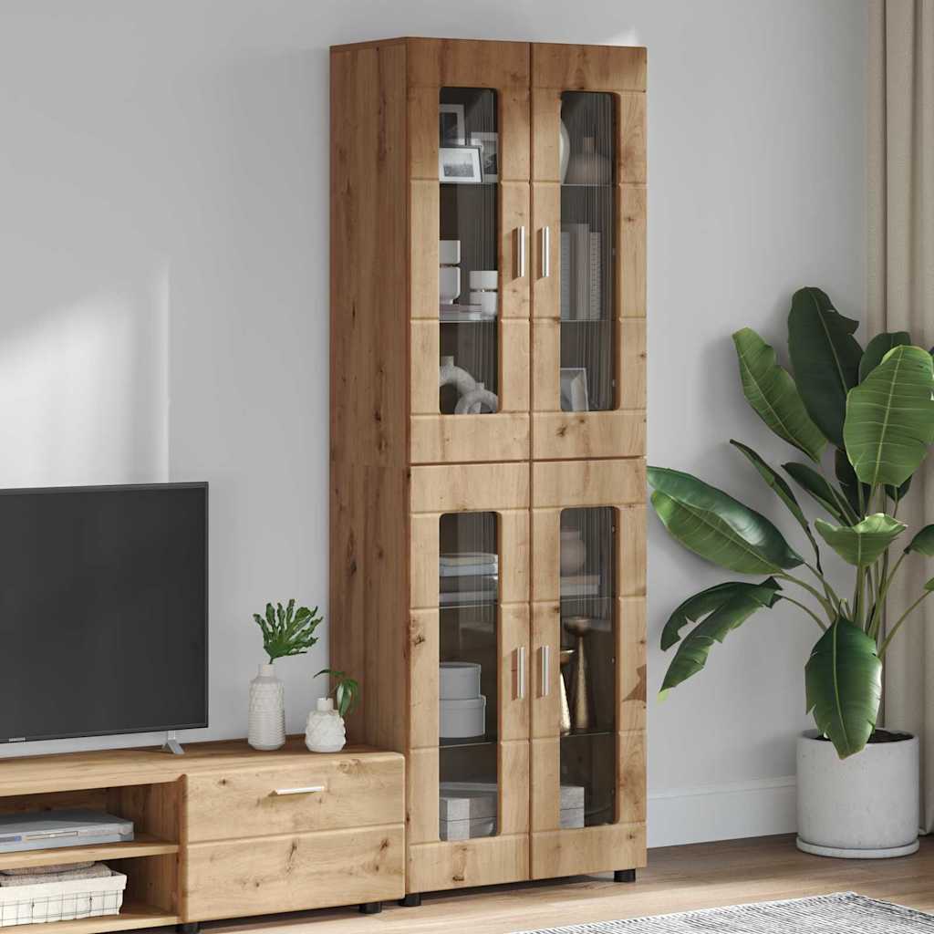 Highboard FLORIN 60 x 35 x 182 cm Artisan-Eiche Holzwerkstoff