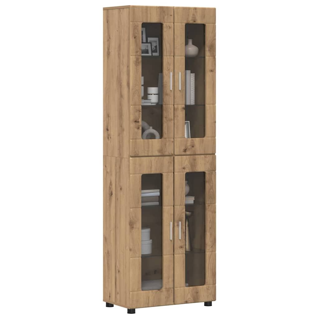 Highboard FLORIN 60 x 35 x 182 cm Artisan-Eiche Holzwerkstoff