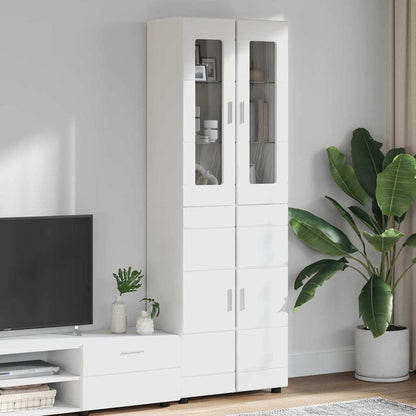 Highboard FLORIN 60 x 35 x 182 cm Weiß Holzwerkstoff