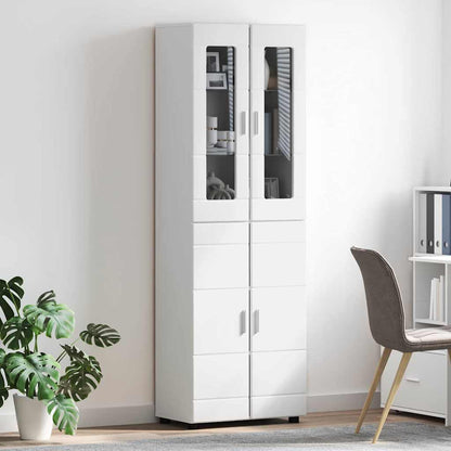Highboard FLORIN 60 x 35 x 182 cm Weiß Holzwerkstoff