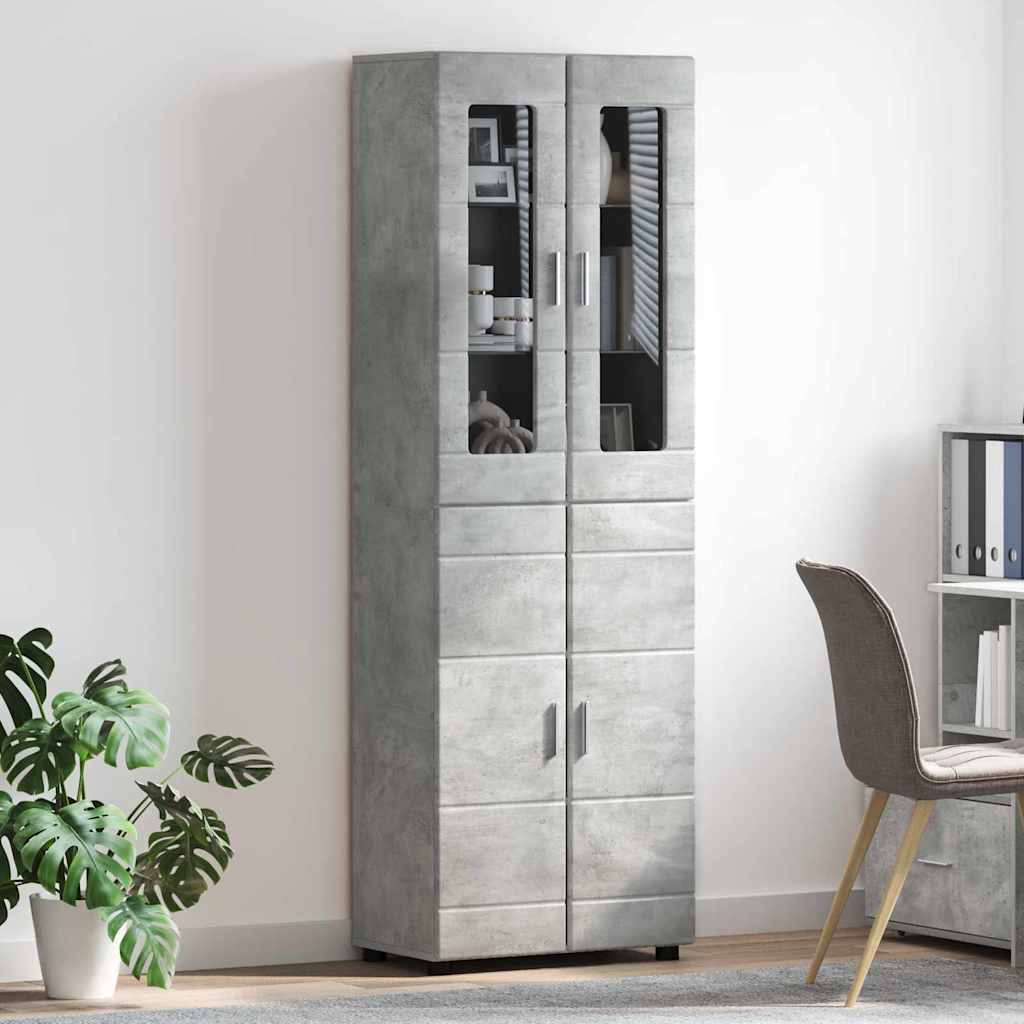 Highboard FLORIN 60 x 35 x 182 cm Beton Grau Holzwerkstoff