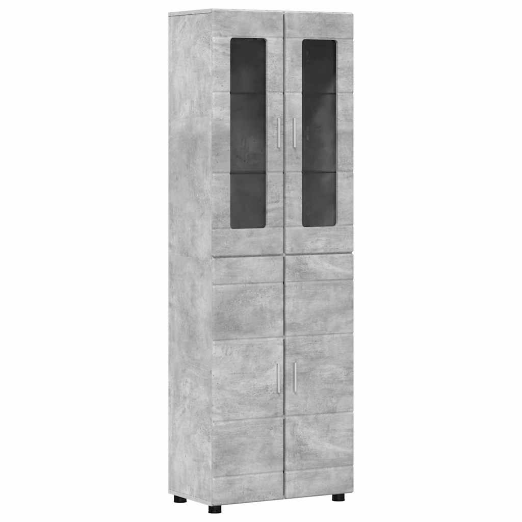 Highboard FLORIN 60 x 35 x 182 cm Beton Grau Holzwerkstoff