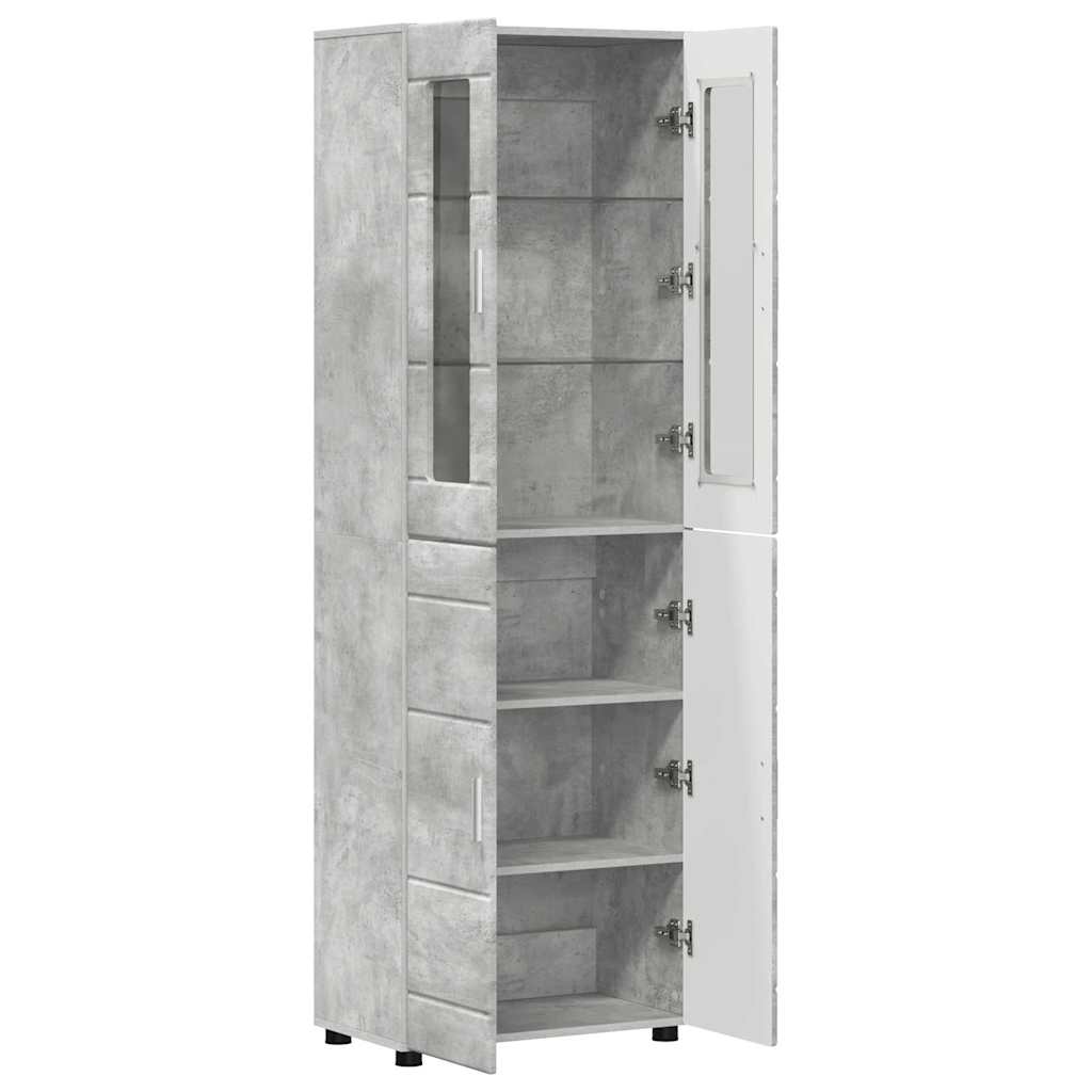Highboard FLORIN 60 x 35 x 182 cm Beton Grau Holzwerkstoff