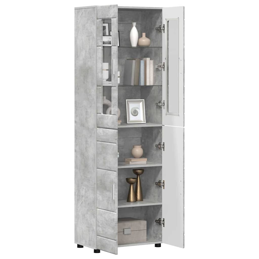 Highboard FLORIN 60 x 35 x 182 cm Beton Grau Holzwerkstoff