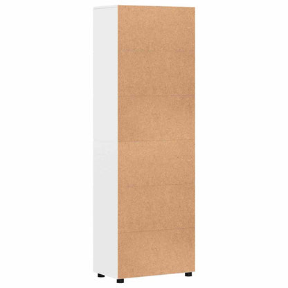 Highboard FLORIN 60 x 35 x 182 cm Hochglanz Weiß Holzwerkstoff