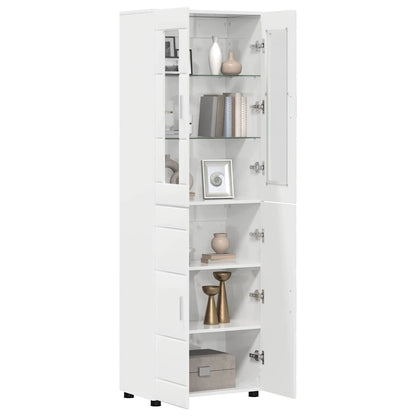 Highboard FLORIN 60 x 35 x 182 cm Hochglanz Weiß Holzwerkstoff