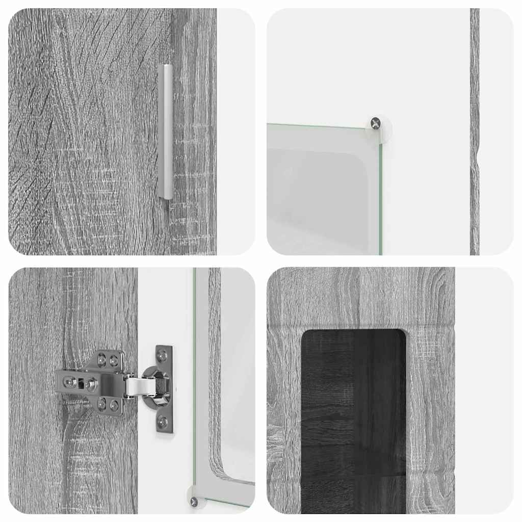 Highboard FLORIN 60 x 35 x 182 cm Graues Sonoma Holzwerkstoff