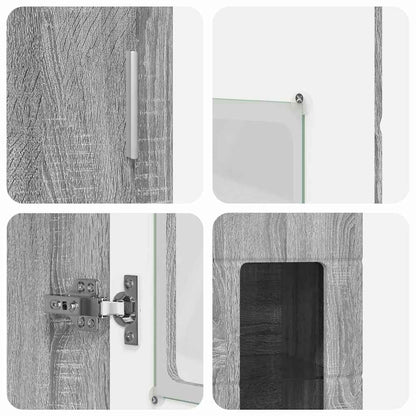 Highboard FLORIN 60 x 35 x 182 cm Sonoma-Grau Holzwerkstoff