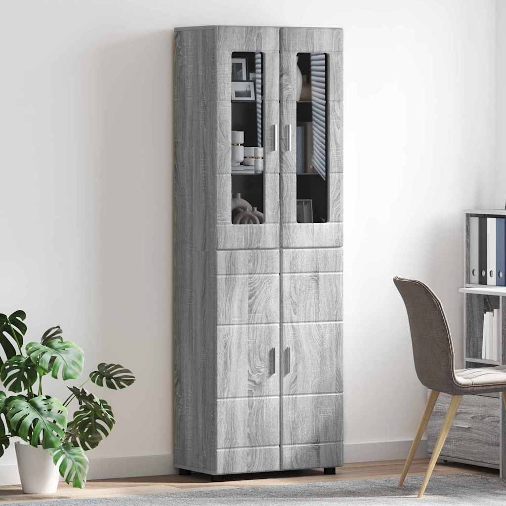 Highboard FLORIN 60 x 35 x 182 cm Graues Sonoma Holzwerkstoff