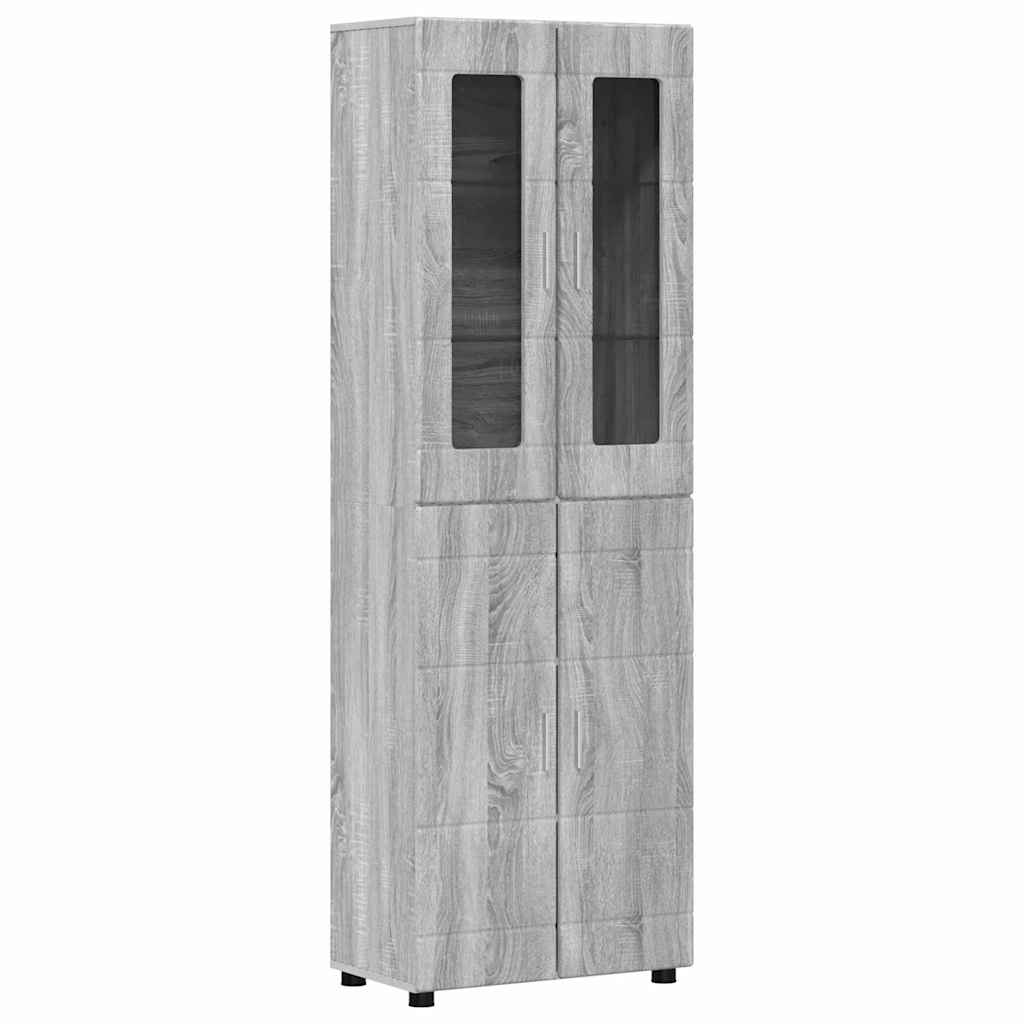 Highboard FLORIN 60 x 35 x 182 cm Graues Sonoma Holzwerkstoff