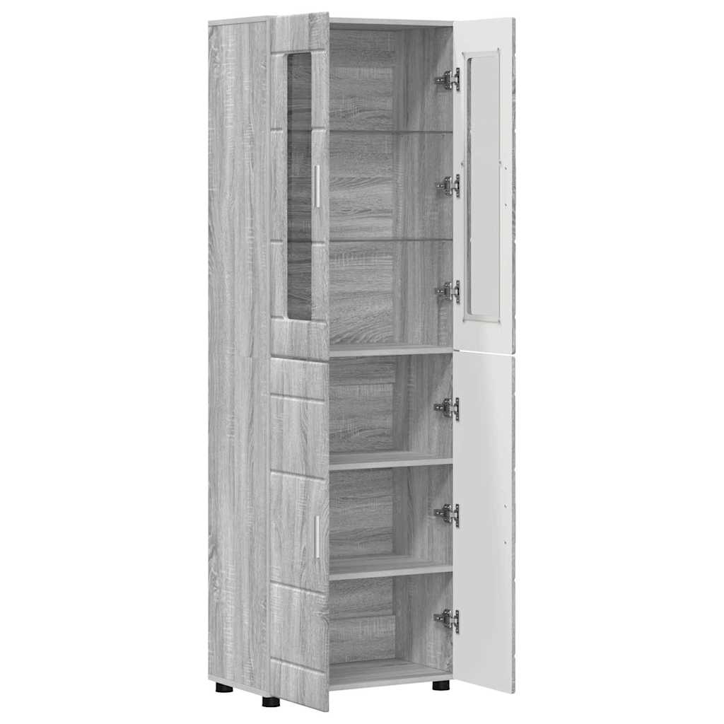Highboard FLORIN 60 x 35 x 182 cm Graues Sonoma Holzwerkstoff