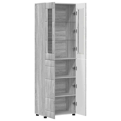 Highboard FLORIN 60 x 35 x 182 cm Sonoma-Grau Holzwerkstoff