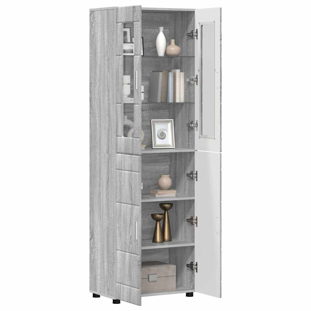 Highboard FLORIN 60 x 35 x 182 cm Graues Sonoma Holzwerkstoff