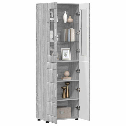 Highboard FLORIN 60 x 35 x 182 cm Sonoma-Grau Holzwerkstoff